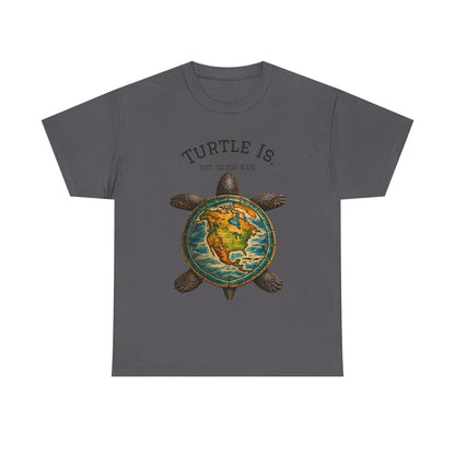 Turtle Globe Graphic Tee — "Turtle Is" Vintage Earth Turtle T-Shirt