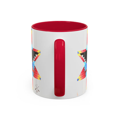 Onci  Eagle Star Ceramic Mug — Colorful Geometric Native-Inspired Coffee Cup (11oz, 15oz)