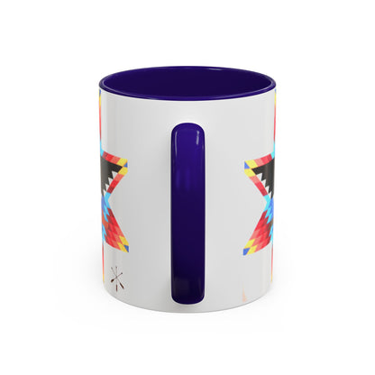 Onci  Eagle Star Ceramic Mug — Colorful Geometric Native-Inspired Coffee Cup (11oz, 15oz)