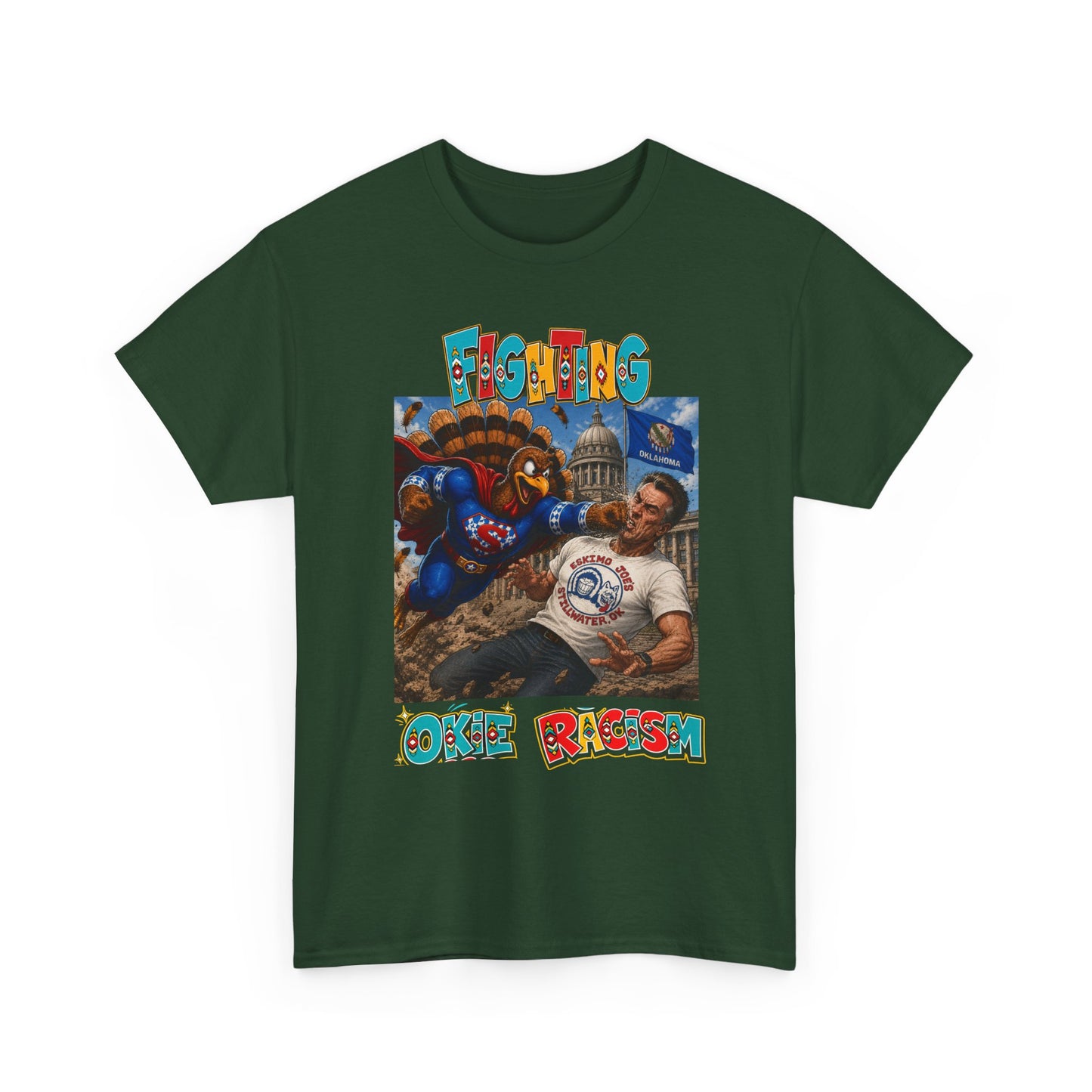 Turkey T-Shirt — Retro Comic 'Stop Racism' Graphic Tee