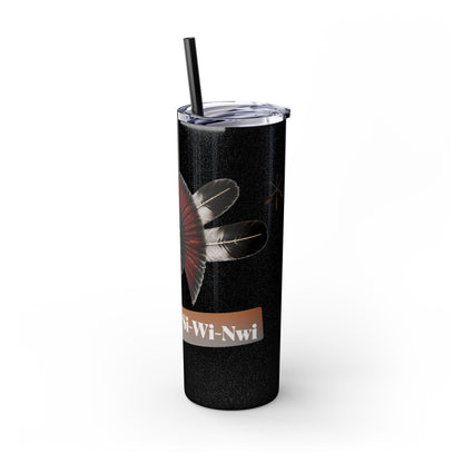 Shawnee Absentee Skinny Tumbler with Straw, 20oz