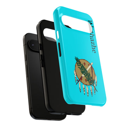 Osage Phone Case — Wazhahze Tribal Shield Design (Native Feather & Tomahawk)