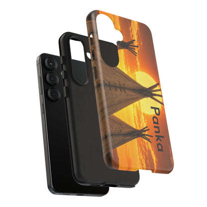 Ponca Sunset Tipi Phone Case — Personalized Native Teepee Landscape