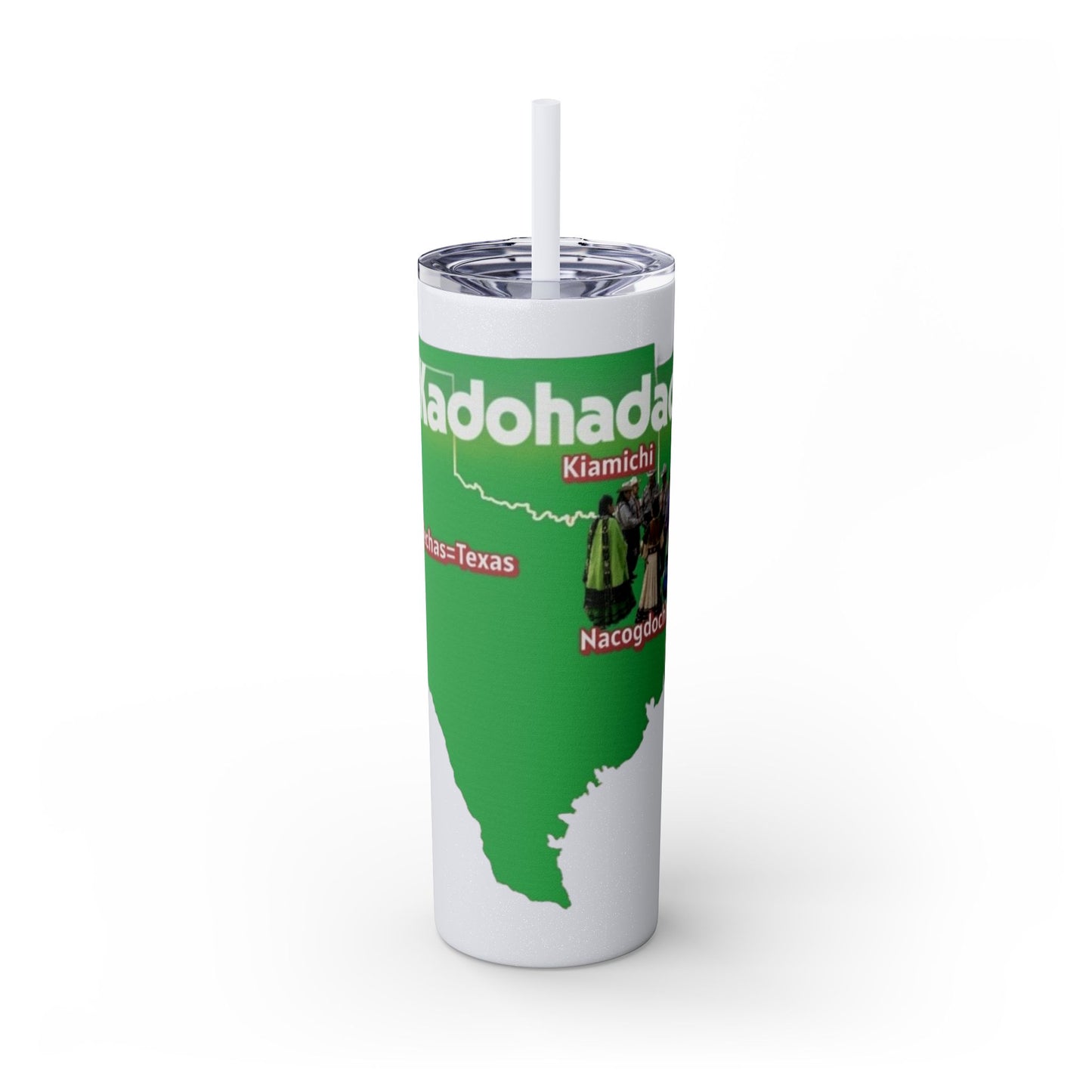 Caddo Kadohadoha Texas Map 20oz Skinny Tumbler with Straw