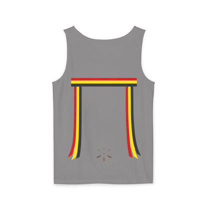 Ribbon shirt inspired Tank Top — Red Black Gold Striped Graphic Tank
