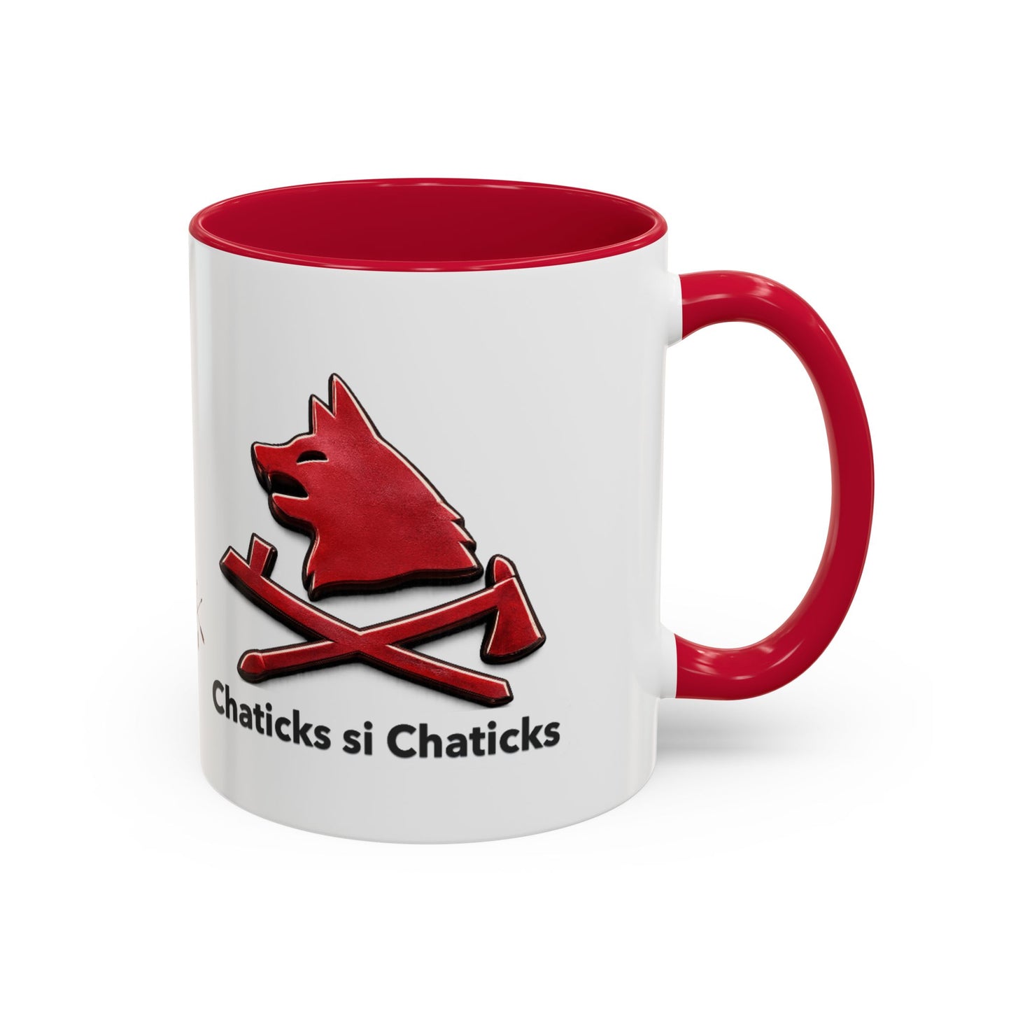 Pawnee Chaticks Si Chaticks Red Wolf Logo Mug — Funny Novelty Coffee Cup (11oz, 15oz)