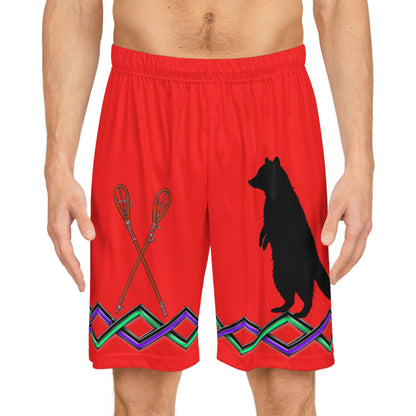 Raccoon Red Lacrosse Basketball Shorts — Blue AOP Athletic Shorts