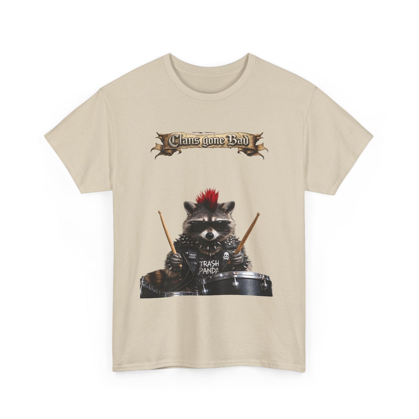 ClansDrummer Raccoon Graphic Tee — "Chaos Goes Brrr" Cute Punk Rock T-Shirt