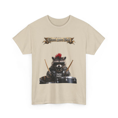 ClansDrummer Raccoon Graphic Tee — "Chaos Goes Brrr" Cute Punk Rock T-Shirt