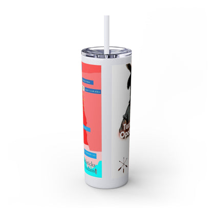 Opothleyahola Skinny Tumbler – Colorful Native American Portrait Design, 20oz Stainless Straw Cup