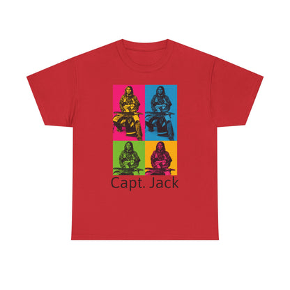 T-Shirt — Capt. Jack Pop-Art Portrait Tee with Arrow Back Print