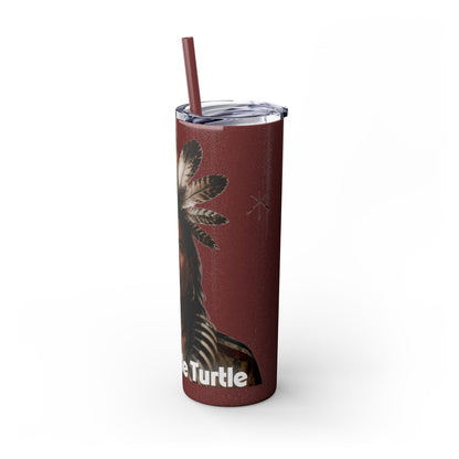 Miami 20oz Skinny Tumbler with Straw — Native Chief Portrait Travel Cup