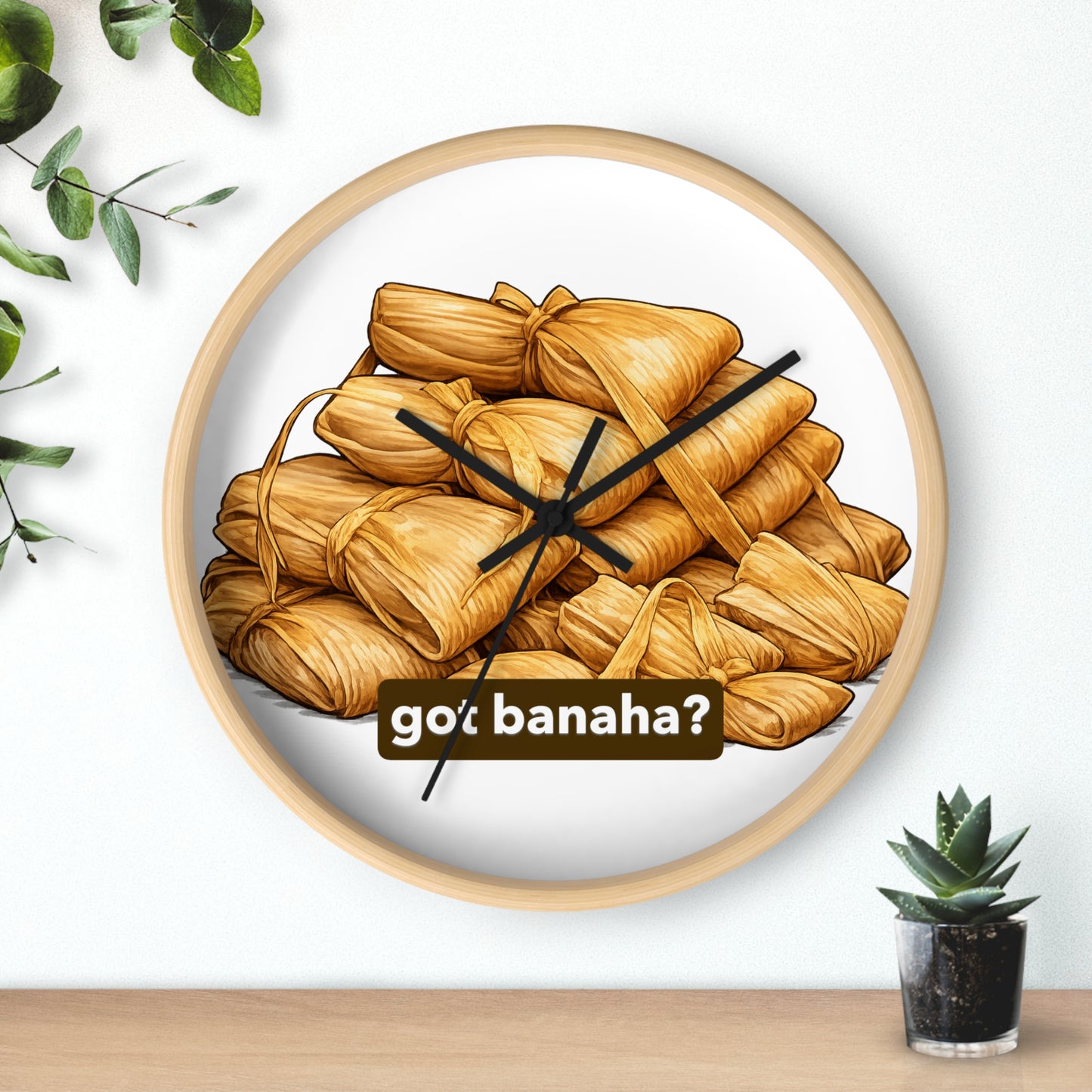 Banaha Wall Clock — "Got Banaha?" Kitchen Decor Clock for Foodies & Holiday Entertaining