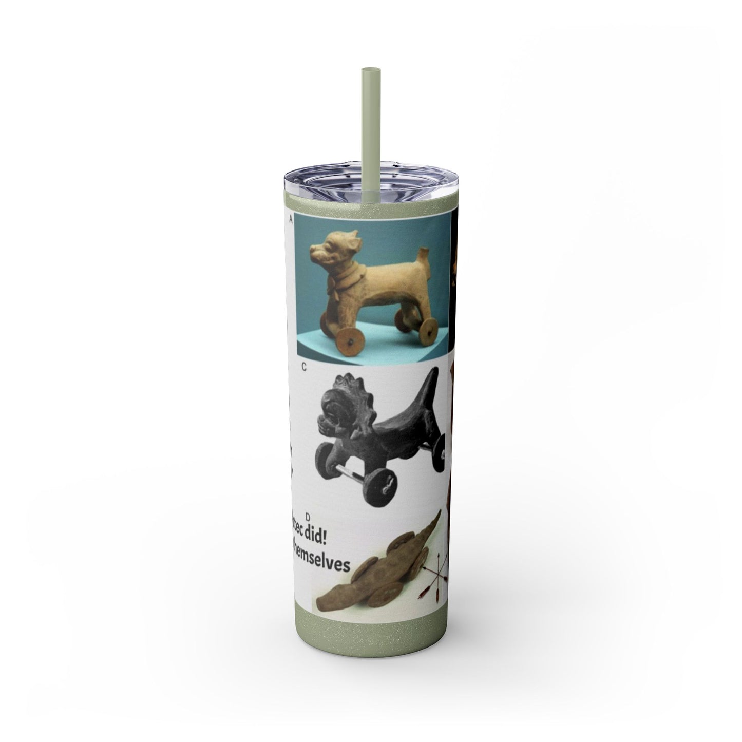 Aztec 20oz Skinny Tumbler - Educational Indigenous Artifacts Design