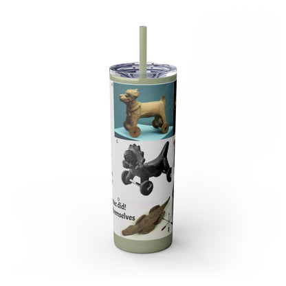 Aztec 20oz Skinny Tumbler - Educational Indigenous Artifacts Design