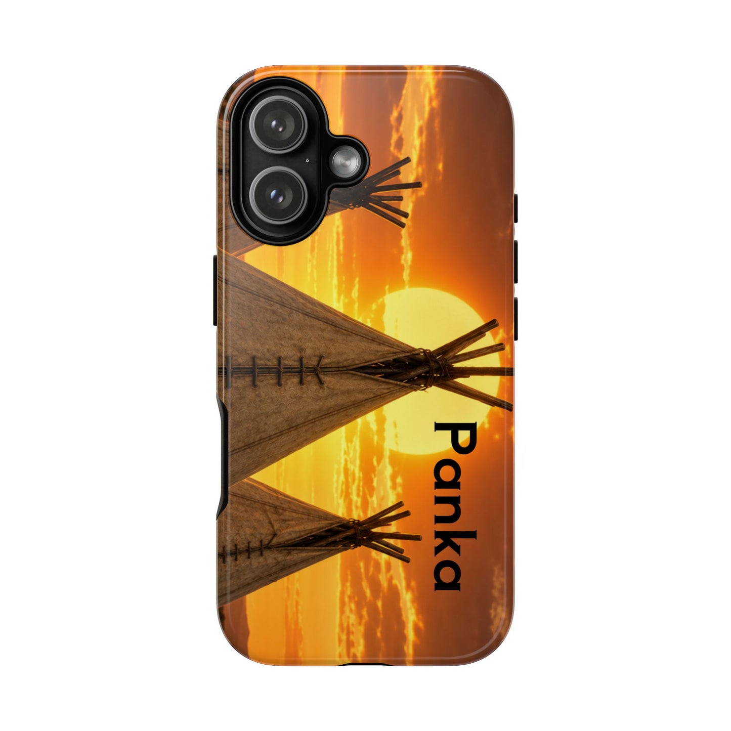 Ponca Sunset Tipi Phone Case — Personalized Native Teepee Landscape