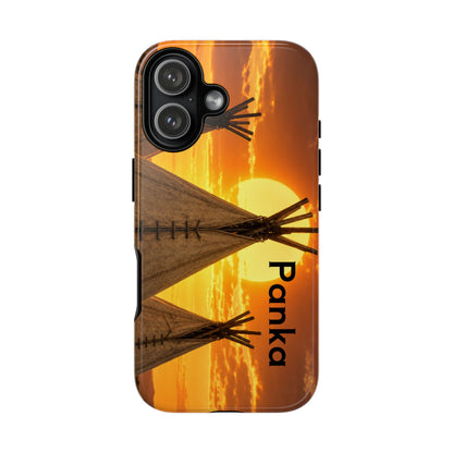 Ponca Sunset Tipi Phone Case — Personalized Native Teepee Landscape