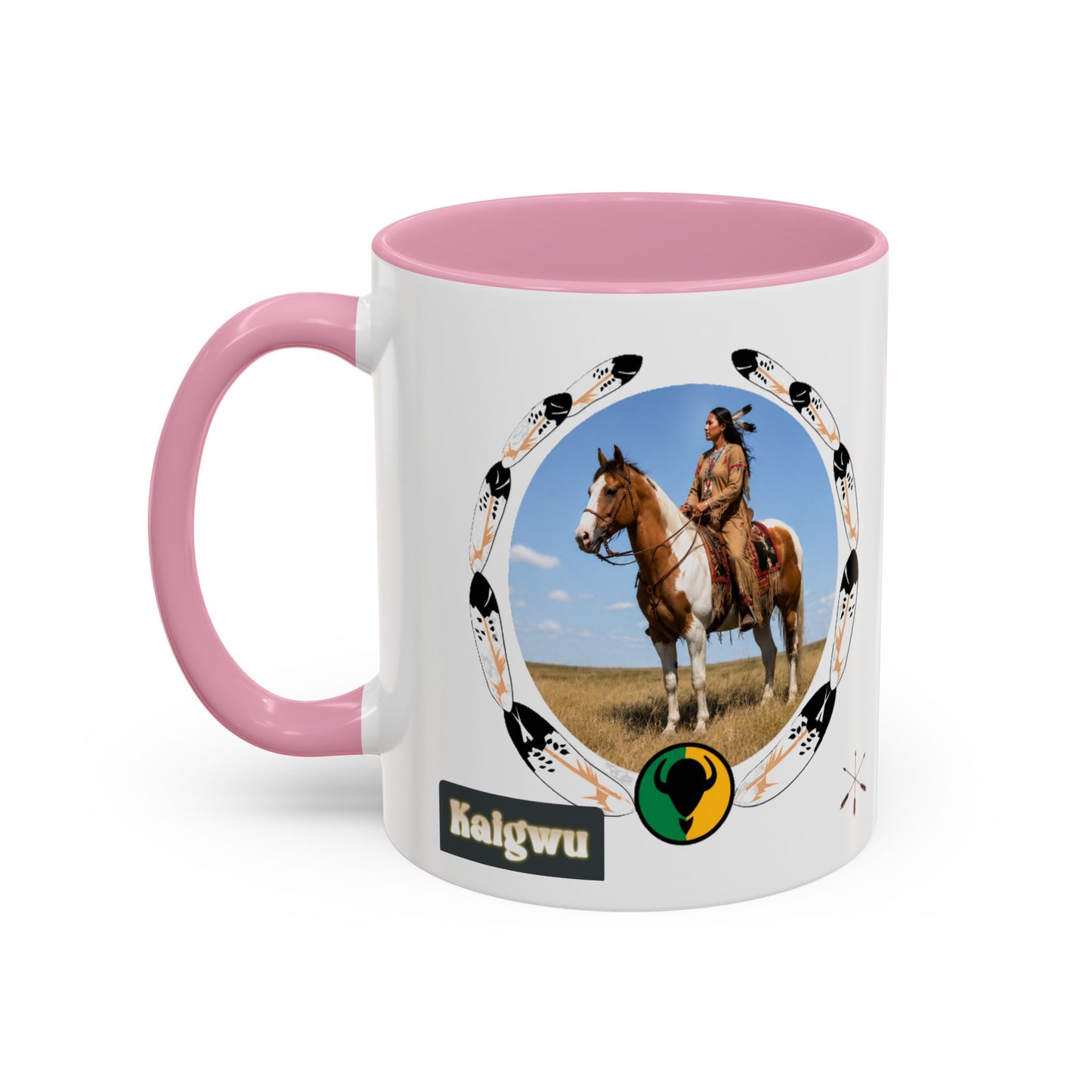 Kiowa Native Horse Photo Mug — Western Indigenous Pride Coffee Cup (11oz/15oz)