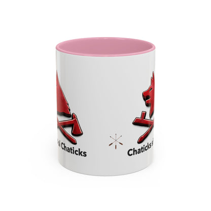 Pawnee Chaticks Si Chaticks Red Wolf Logo Mug — Funny Novelty Coffee Cup (11oz, 15oz)