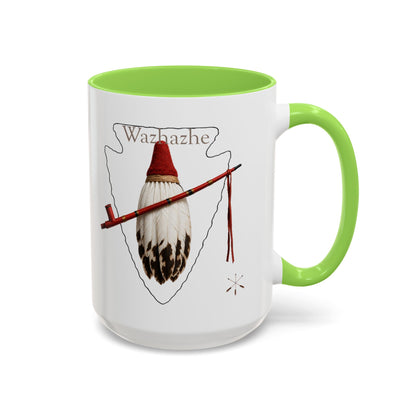 Osage Wazhazhe Tribal Feather Mug (11oz & 15oz) — Native-Inspired Coffee Cup