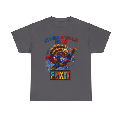 Turkey Superhero "It's a Bird! It's a Plane! No It's" with Arrow Back Print