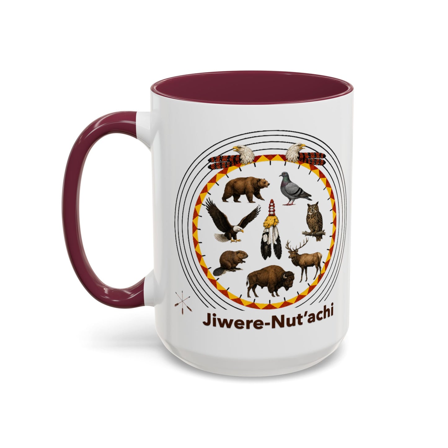 Otoe Missouria Native Animal Circle Mug – 'Jiwere-Nut'achi' Illustrated Coffee Cup (11oz/15oz)