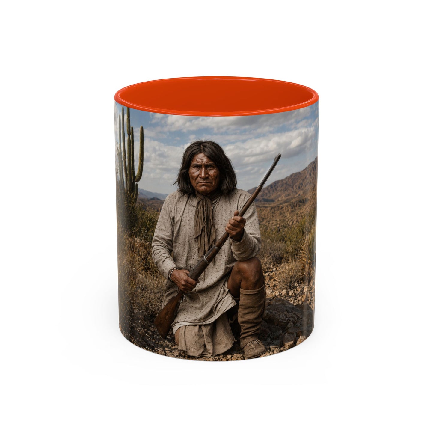 Ft. Sill Apache Desert Scene Coffee Mug — 'N'de' Southwest Landscape 11/15oz