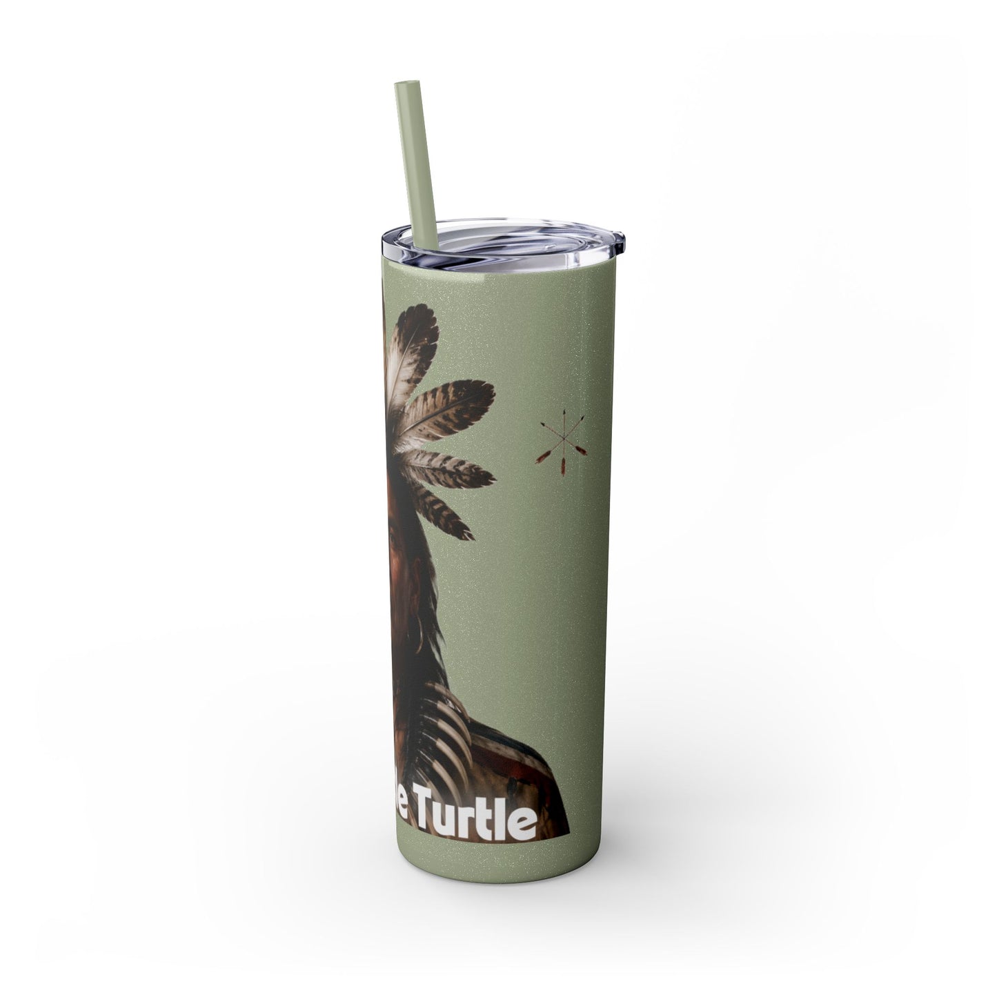 Miami 20oz Skinny Tumbler with Straw — Native Chief Portrait Travel Cup