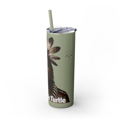 Miami 20oz Skinny Tumbler with Straw — Native Chief Portrait Travel Cup