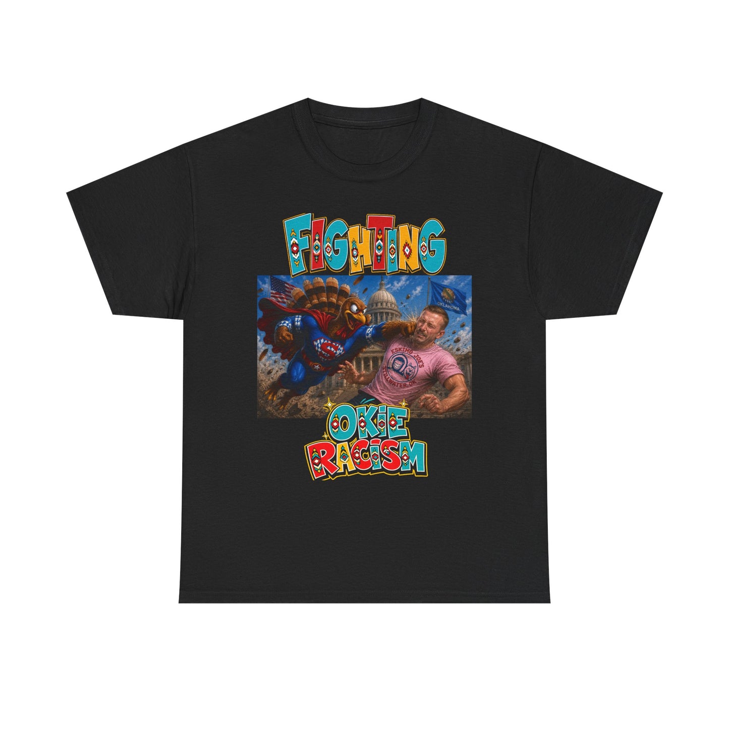 Turkey Fighting Racism Graphic Tee — Bold Retro Photo Design