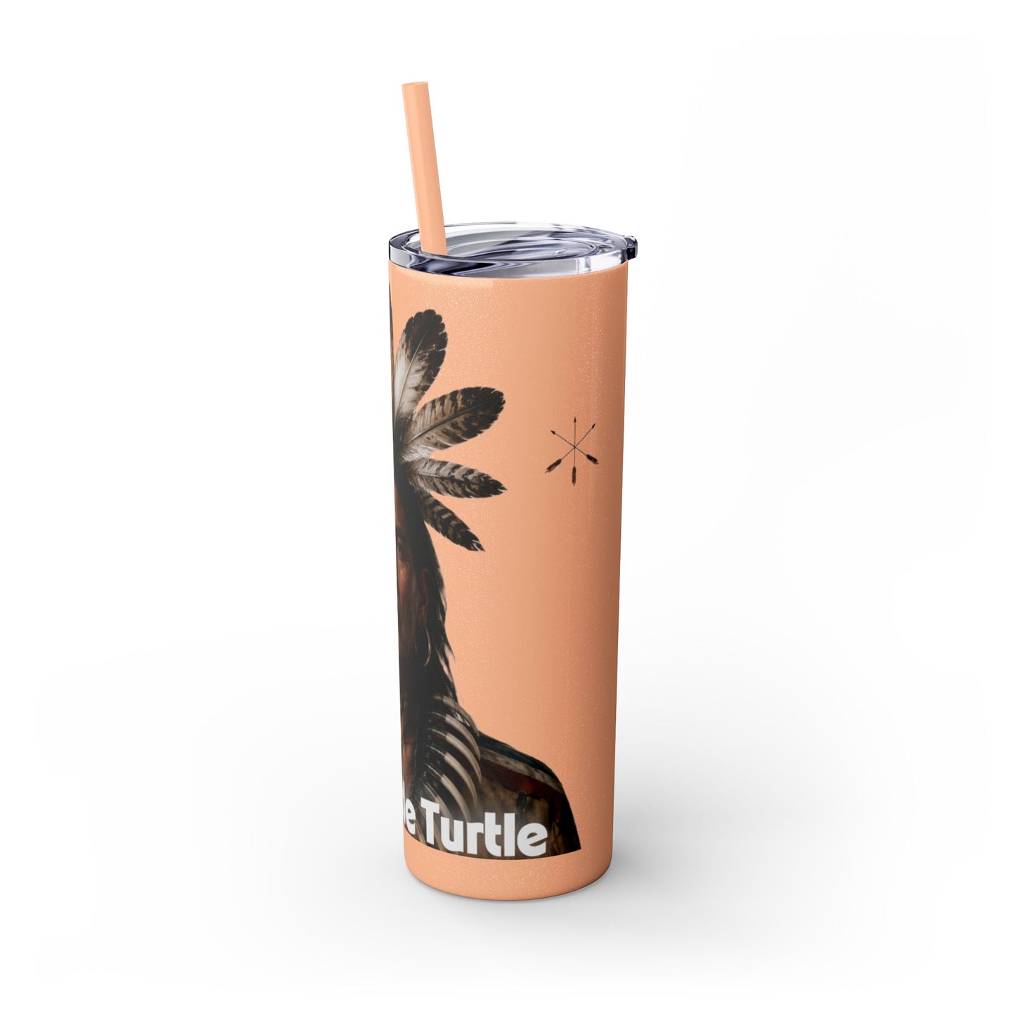 Miami 20oz Skinny Tumbler with Straw — Native Chief Portrait Travel Cup
