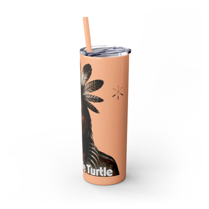 Miami 20oz Skinny Tumbler with Straw — Native Chief Portrait Travel Cup
