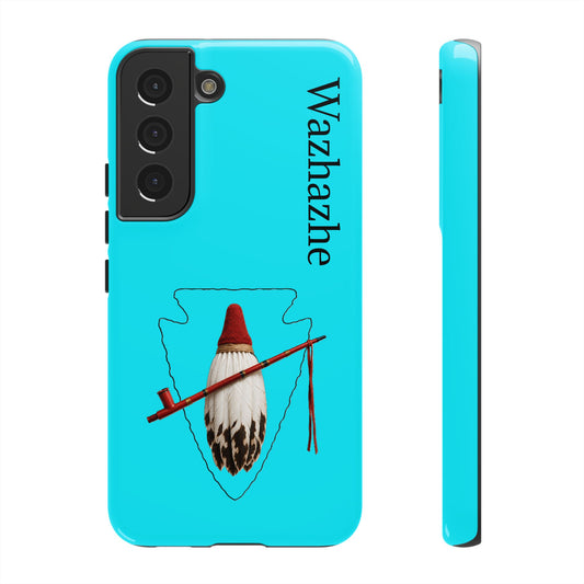 Osage Phone Case — Wazhahze Tribal Shield Design (Native Feather & Tomahawk)