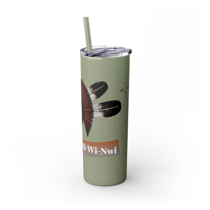 Shawnee Absentee Skinny Tumbler with Straw, 20oz