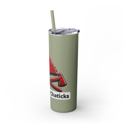 Pawnee Skinny Tumbler — Red Wolf Logo 20oz Insulated Tumbler with Straw