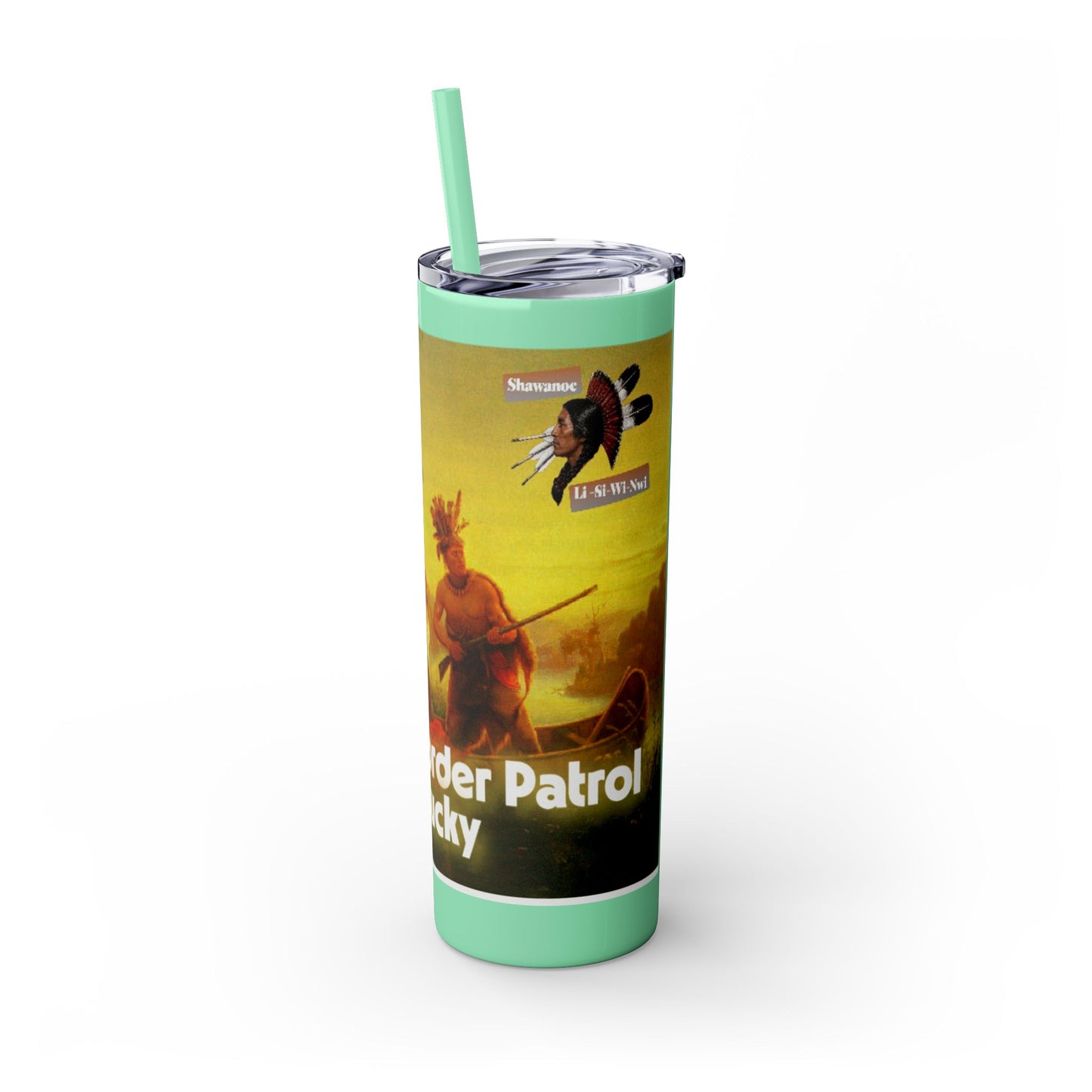 Shawnee Absentee Skinny Tumbler with Straw, 20oz