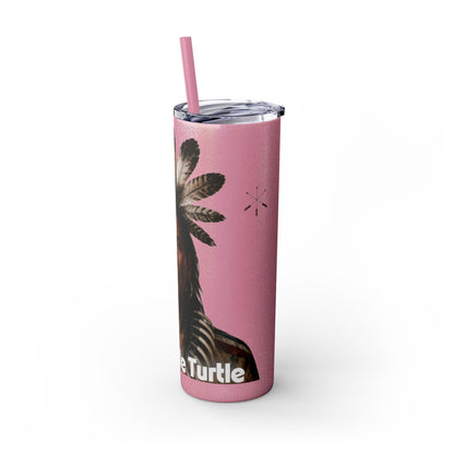 Miami 20oz Skinny Tumbler with Straw — Native Chief Portrait Travel Cup