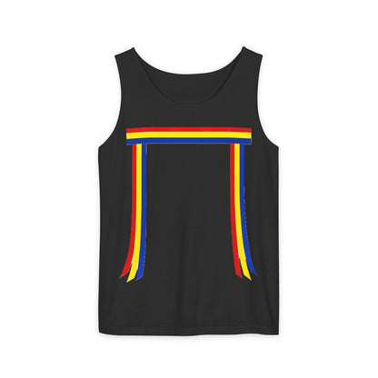 Blue Ribbon Shirt inpired Tank Top — Minimal Rainbow Ribbon Graphic