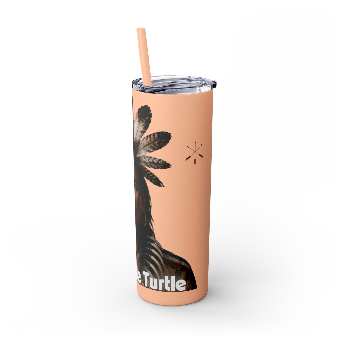 Miami 20oz Skinny Tumbler with Straw — Native Chief Portrait Travel Cup