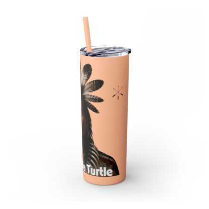 Miami 20oz Skinny Tumbler with Straw — Native Chief Portrait Travel Cup