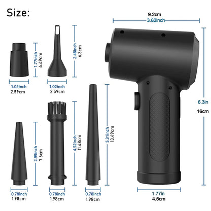 Cordless Air Duster 50000RPM Portable Compressed Air Blower with LED Light for PC Keyboard Laptop Electronics Cleaning