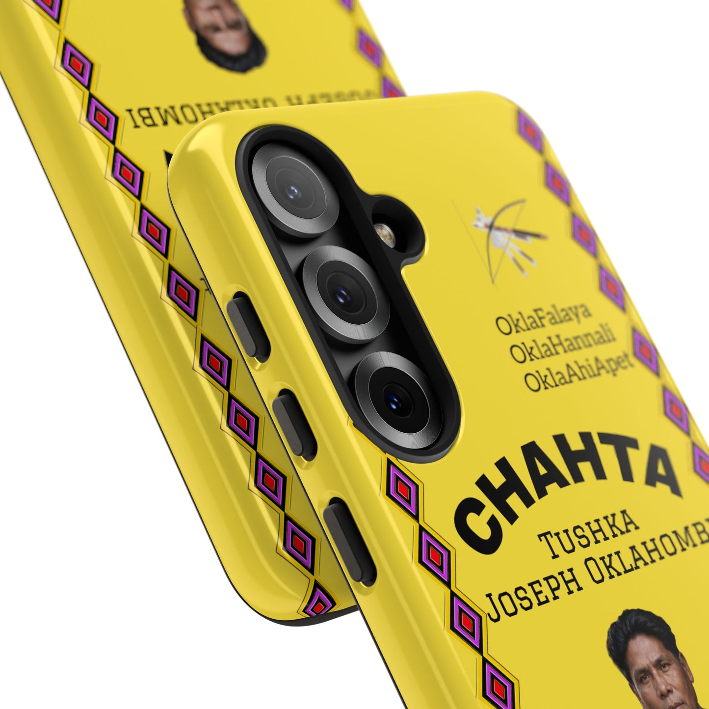 Chahta Tushka Joseph Oklahombi Yellow Phone Case — Native American Tribute Protective Cover