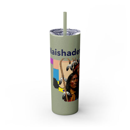 Apache 20oz Skinny Tumbler with Straw — Colorful Retro Design "Naishade"