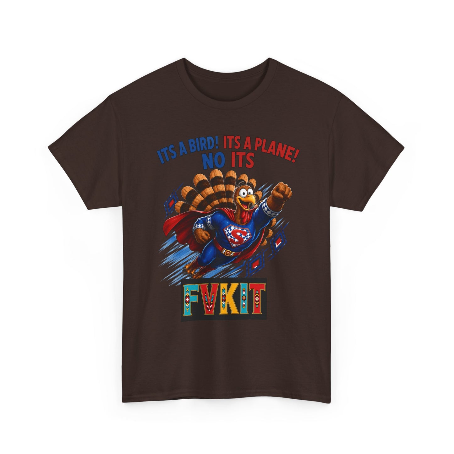 Turkey Superhero "It's a Bird! It's a Plane! No It's" with Arrow Back Print
