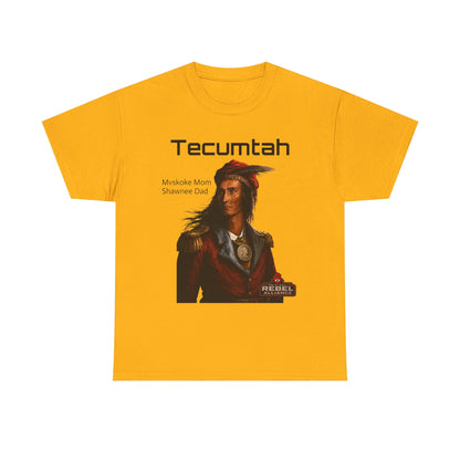 Tecumtah Native American Portrait T‑Shirt — Mvskoke Mom/Shawnee Dad Heritage Tee