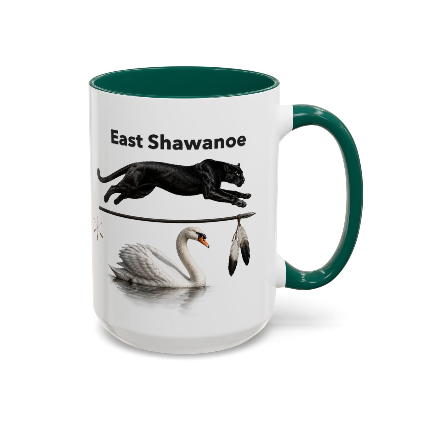 Shawnee East Shawanoe Mascot Panther & Swan Coffee Mug (11oz/15oz)