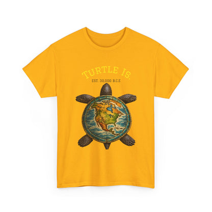 Turtle Globe Graphic Tee — "Turtle Is" Vintage Earth Turtle T-Shirt