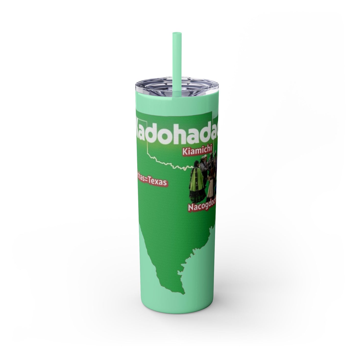 Caddo Kadohadoha Texas Map 20oz Skinny Tumbler with Straw