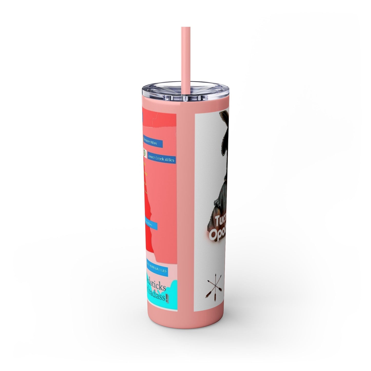 Opothleyahola Skinny Tumbler – Colorful Native American Portrait Design, 20oz Stainless Straw Cup