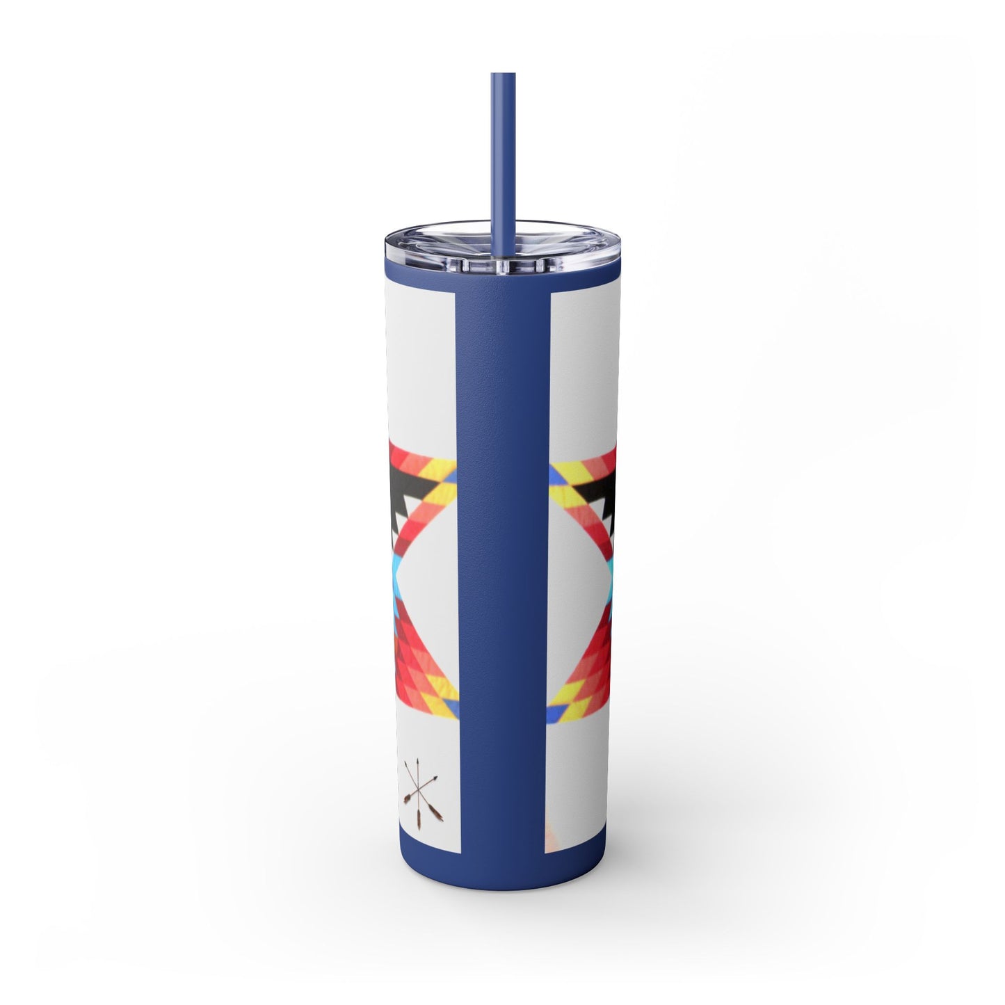 Onci 20oz Skinny Tumbler - Geometric Thunderbird Design, Insulated Travel Cup with Straw